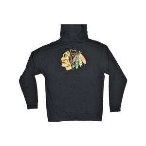 NEW Fanatics NHL Chicago Blackhawks Hoodie Black Regular Size L Cotton Blend